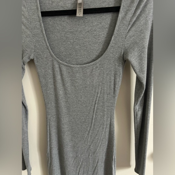 SKIMS Soft Lounge Ribbed Long Sleeve Maxi Dress Heather Gray Women’s Size S - Picture 4 of 6